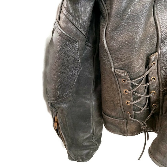 US Made Co Leather Motorcycle Jacket Cafe Racer 44 - Picture 8 of 15